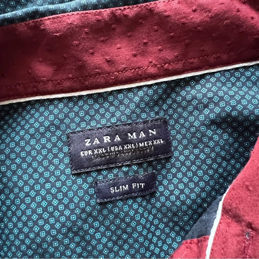 Zara Man Slim Fit Long Sleeve Button Up Dress Shirt Big Tall